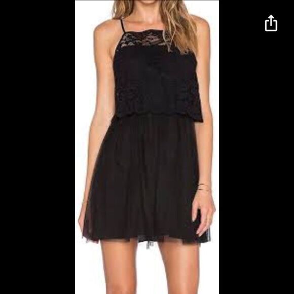BCBGeneration Dresses & Skirts - BCBGGeneration Lace tulle black minimalist mini dress